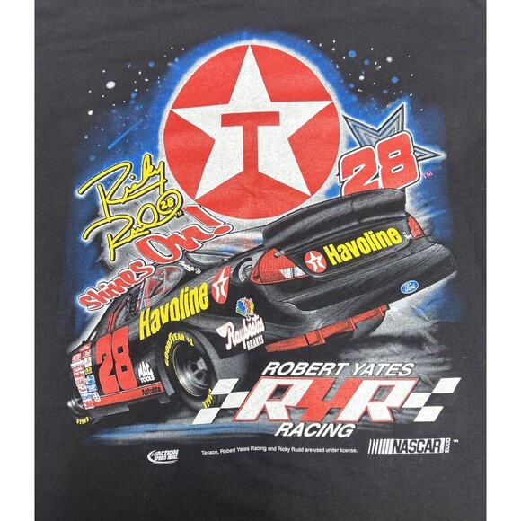 Vintage Ricky Rudd Black Double-sided T-Shirt Shirt NASCAR Chase Authentics - Picture 7 of 7